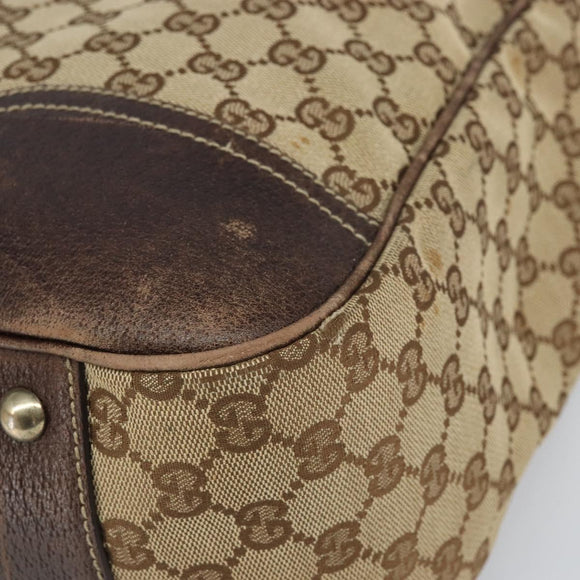 GUCCI GG Canvas Web Sherry Line Pretty Tote Bag Beige Gold 161719 Auth 168420