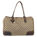 GUCCI GG Canvas Web Sherry Line Pretty Tote Bag Beige Gold 161719 Auth 168420-2