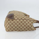 GUCCI GG Canvas Web Sherry Line Pretty Tote Bag Beige Gold 161719 Auth 168420-4