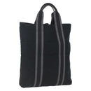 HERMES Fourre Tout Cabas Tote Bag Canvas Black Auth 168421-1