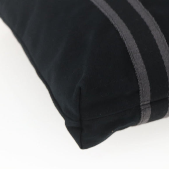 HERMES Fourre Tout Cabas Tote Bag Canvas Black Auth 168421