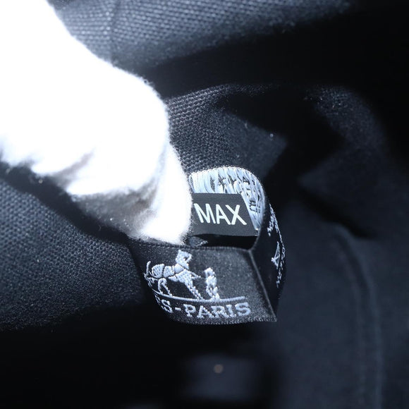 HERMES Fourre Tout Cabas Tote Bag Canvas Black Auth 168421