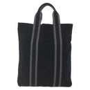 HERMES Fourre Tout Cabas Tote Bag Canvas Black Auth 168421-2