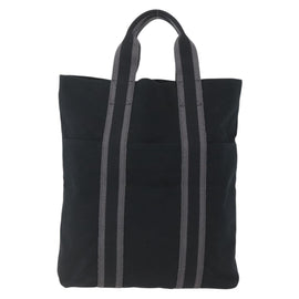 HERMES Fourre Tout Cabas Tote Bag Canvas Black Auth 168421 - 0