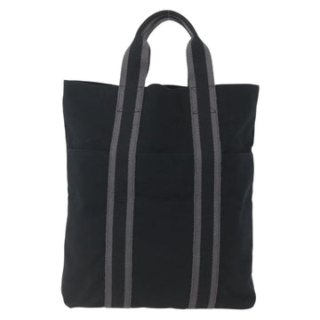 HERMES Fourre Tout Cabas Tote Bag Canvas Black Auth 168421 - 0