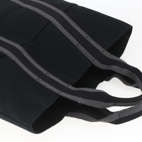 HERMES Fourre Tout Cabas Tote Bag Canvas Black Auth 168421