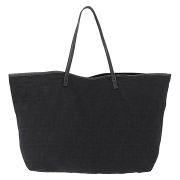FENDI Zucca Canvas Tote Bag Black Auth 168423 - 0