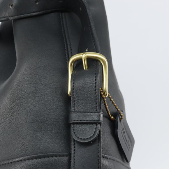 Coach Shoulder Bag Leather Black Auth 168425