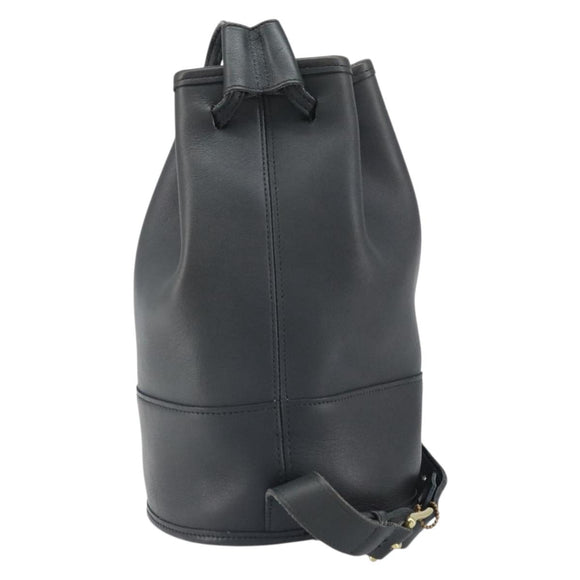 Coach Shoulder Bag Leather Black Auth 168425