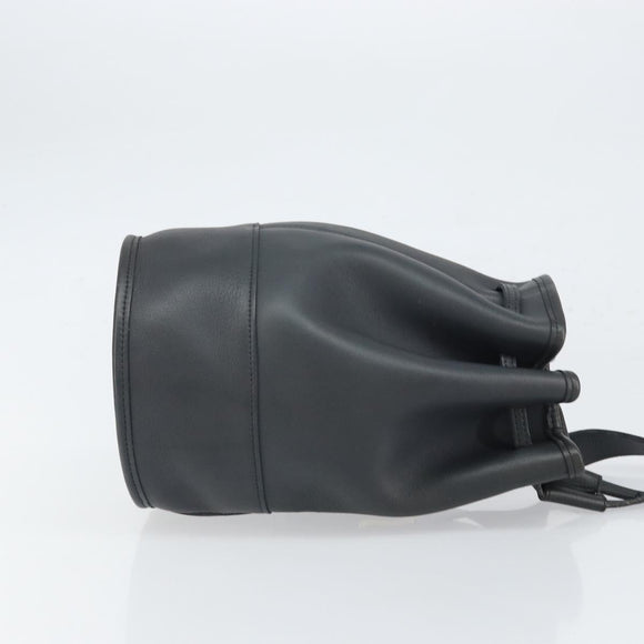 Coach Shoulder Bag Leather Black Auth 168425