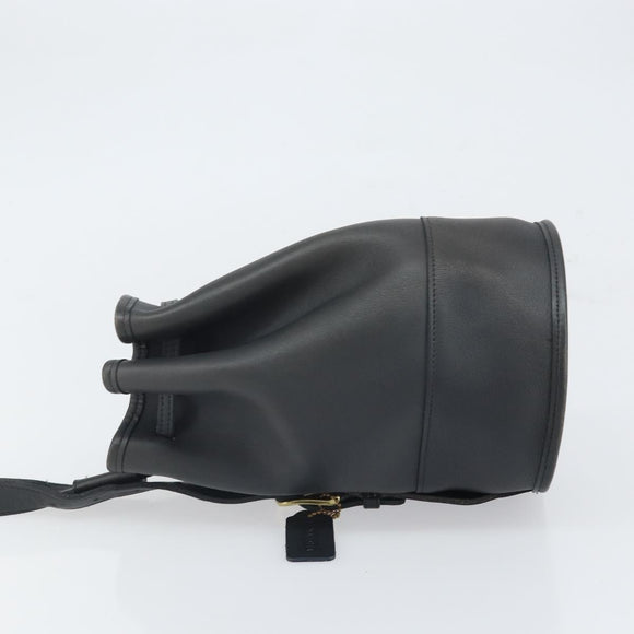 Coach Shoulder Bag Leather Black Auth 168425