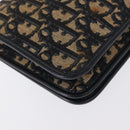 Christian Dior Chain Trotter Canvas Shoulder Bag Navy Gold Auth 168427-15