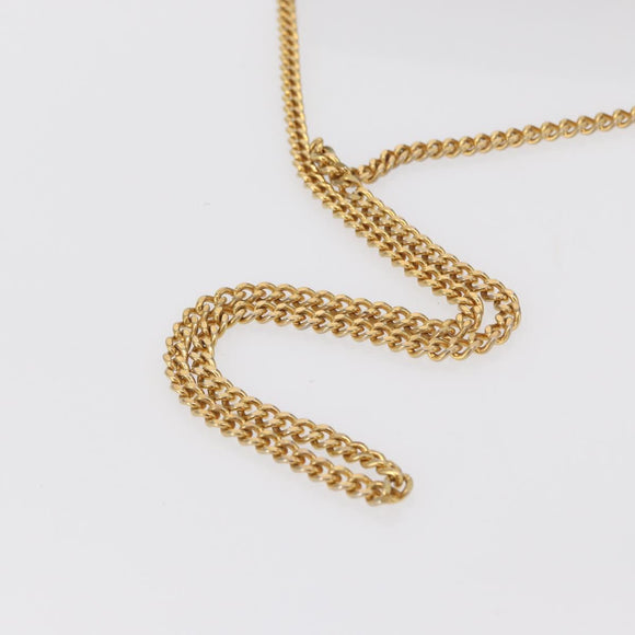 Christian Dior Chain Trotter Canvas Shoulder Bag Navy Gold Auth 168427