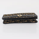 Christian Dior Chain Trotter Canvas Shoulder Bag Navy Gold Auth 168427-5