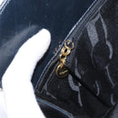 Salvatore Ferragamo Gancini Chain Shoulder Bag Leather Black Gold Auth 168428-19