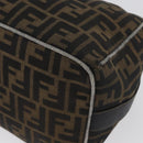 FENDI Zucca Canvas Hand Bag Black Brown Auth 168429-17