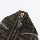 FENDI Zucca Canvas Hand Bag Black Brown Auth 168429-9