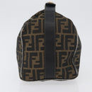 FENDI Zucca Canvas Hand Bag Black Brown Auth 168429-3