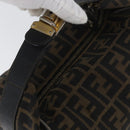 FENDI Zucca Canvas Hand Bag Black Brown Auth 168429-6
