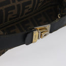 FENDI Zucca Canvas Hand Bag Black Brown Auth 168429-7