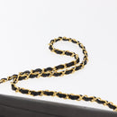 CHANEL Half Moon Chain Shoulder Bag Lamb Skin Black Gold CC Auth 168431-14