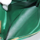 CHANEL Matelasse Chain Shoulder Bag Satin Green Gold CC Auth 168432-15