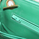 CHANEL Matelasse Chain Shoulder Bag Satin Green Gold CC Auth 168432-20