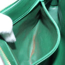 CHANEL Matelasse Chain Shoulder Bag Satin Green Gold CC Auth 168432-21