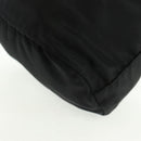 PRADA Drawstring Pouch Nylon Black Silver Auth 168451V-11