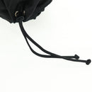 PRADA Drawstring Pouch Nylon Black Silver Auth 168451V-13