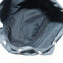 PRADA Drawstring Pouch Nylon Black Silver Auth 168451V-15