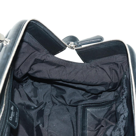 Christian Dior Karenina Hand Bag Leather Black Silver Auth 168453SAV