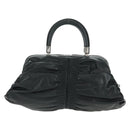 Christian Dior Karenina Hand Bag Leather Black Silver Auth 168453SAV-3