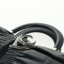 Christian Dior Karenina Hand Bag Leather Black Silver Auth 168453SAV-8