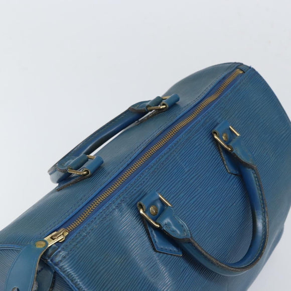 LOUIS VUITTON Epi Speedy 30 Hand Bag Toledo Blue M43005 LV Auth 168457