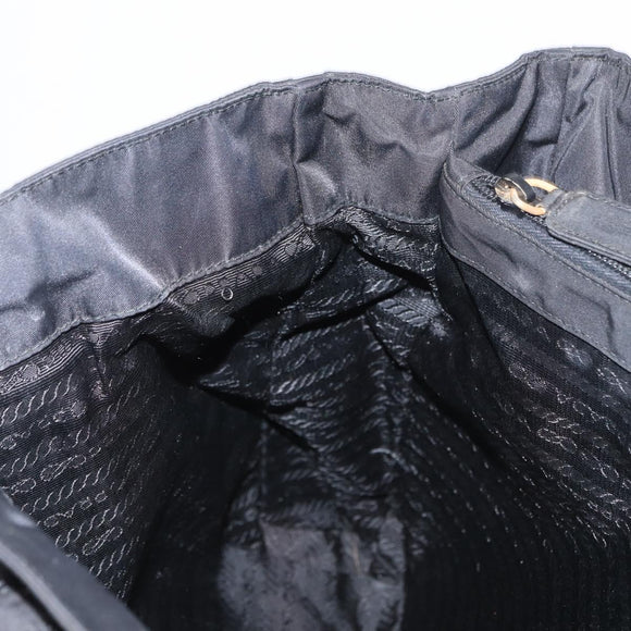 PRADA Tote Bag Nylon Black Auth 168460