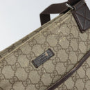 GUCCI GG Supreme Shoulder Bag PVC Beige Silver 141626 Auth 168461-18