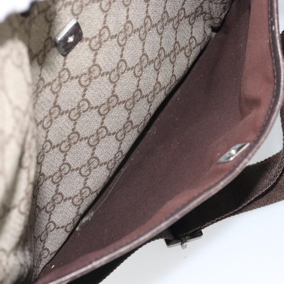 GUCCI GG Supreme Shoulder Bag PVC Beige Silver 141626 Auth 168461