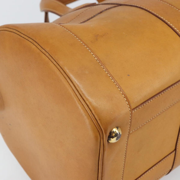 HERMES Early Hand Bag Leather Brown Auth 168481