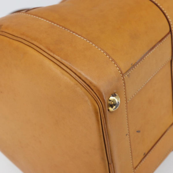 HERMES Early Hand Bag Leather Brown Auth 168481
