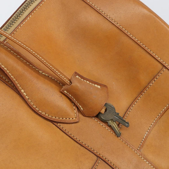HERMES Early Hand Bag Leather Brown Auth 168481