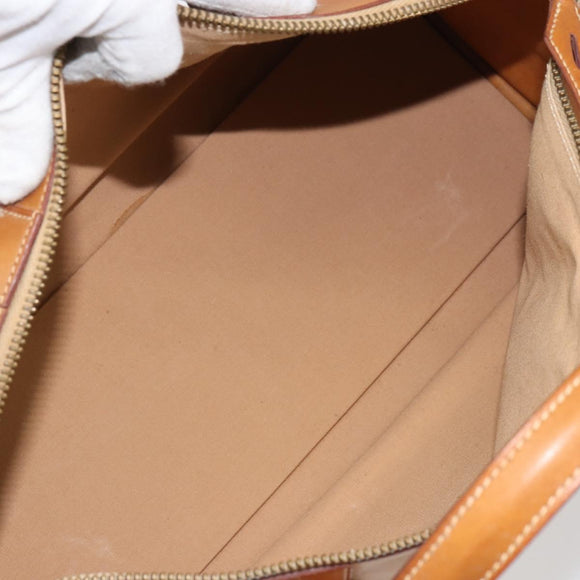 HERMES Early Hand Bag Leather Brown Auth 168481