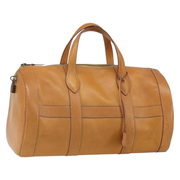 HERMES Early Hand Bag Leather Brown Auth 168481