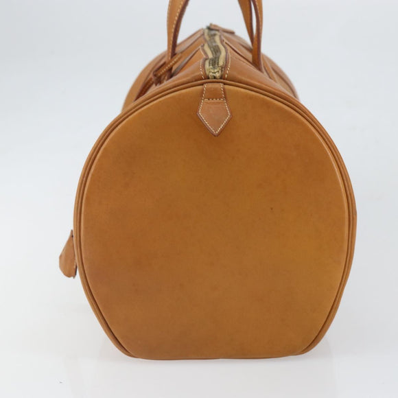 HERMES Early Hand Bag Leather Brown Auth 168481