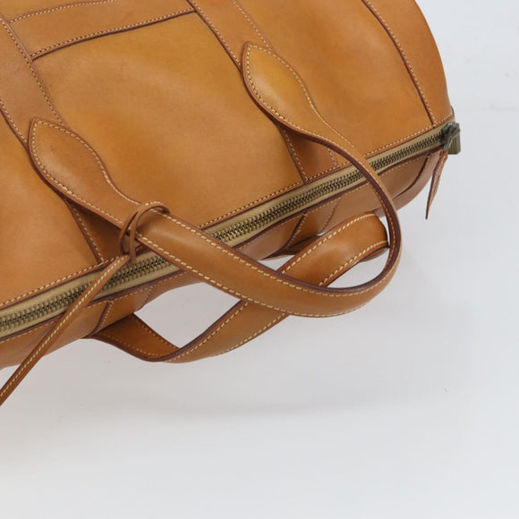 HERMES Early Hand Bag Leather Brown Auth 168481