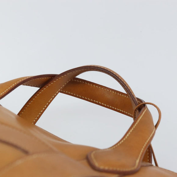 HERMES Early Hand Bag Leather Brown Auth 168481