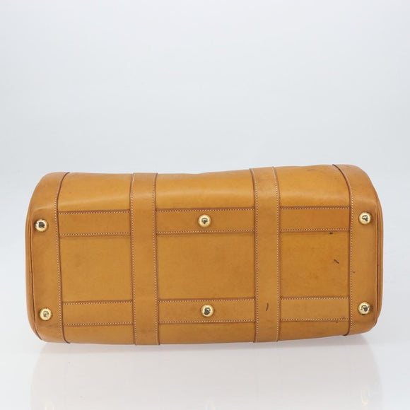 HERMES Early Hand Bag Leather Brown Auth 168481