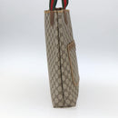 GUCCI Web Sherry Line GG Supreme Tote Bag PVC Beige Gold 40 02 003 Auth 168482-4