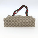 GUCCI Web Sherry Line GG Supreme Tote Bag PVC Beige Gold 40 02 003 Auth 168482-9