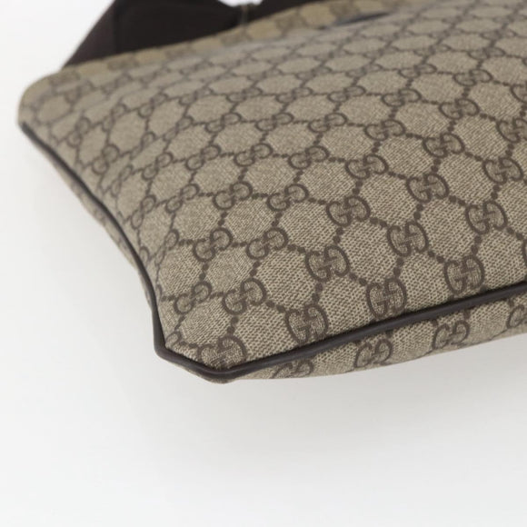 GUCCI GG Supreme Shoulder Bag PVC Beige Gold 201446 Auth 168484